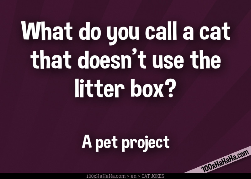 Image+Short cat jokeWhat do you call a cat that doesn't use the litter