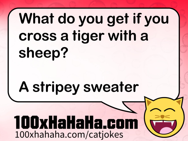 What do you get if you cross a tiger with a sheep? / / A stripey sweater