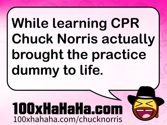 While learning CPR Chuck Norris actually brought the practice dummy to life