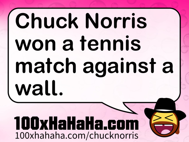 Chuck Norris won a tennis match against a wall