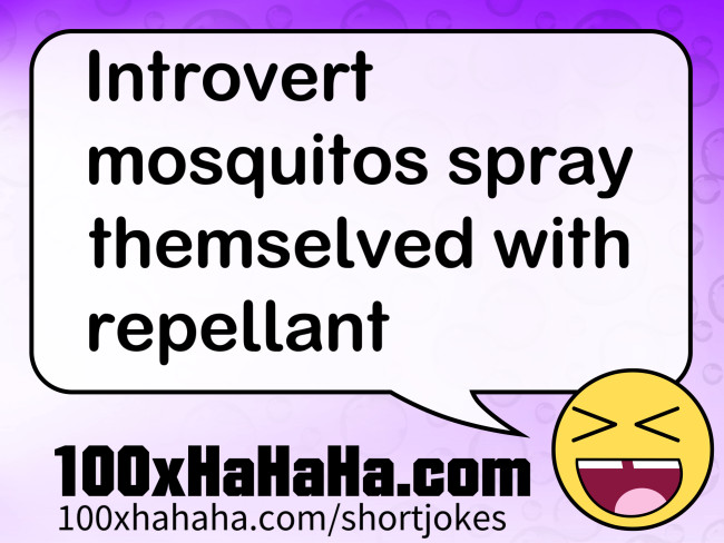 Introvert mosquitos spray themselved with repellant