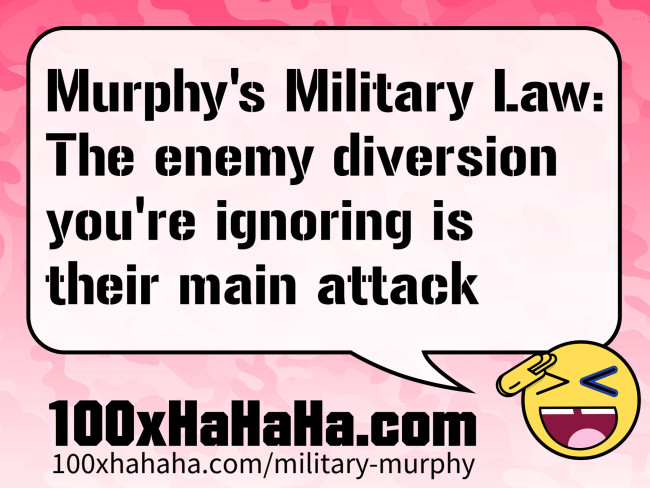 Murphy's Military Law: The enemy diversion you're ignoring is their main attack