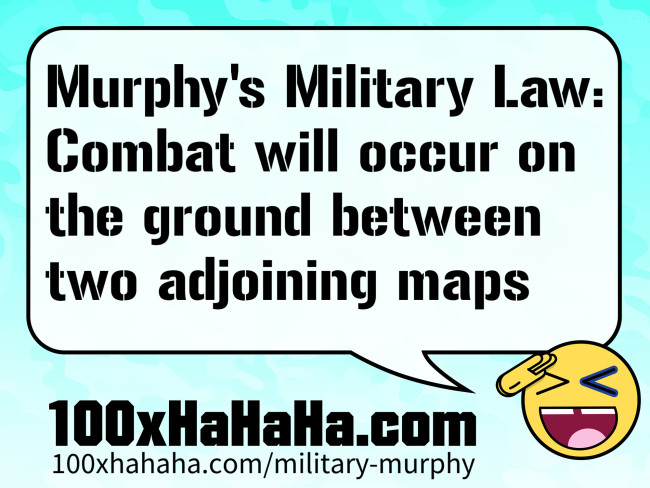 Murphy's Military Law: Combat will occur on the ground between two adjoining maps