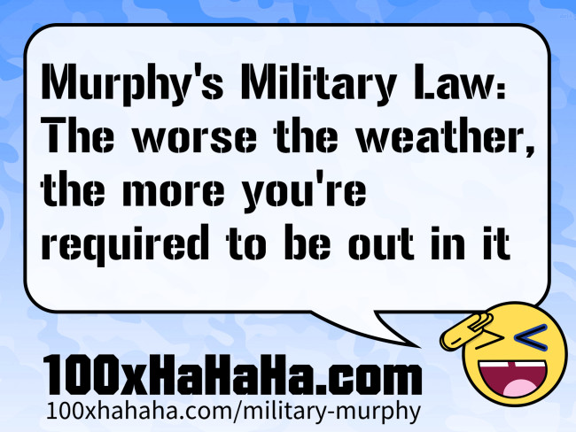 Murphy's Military Law: The worse the weather, the more you're required to be out in it