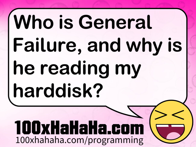 Who is General Failure, and why is he reading my harddisk?
