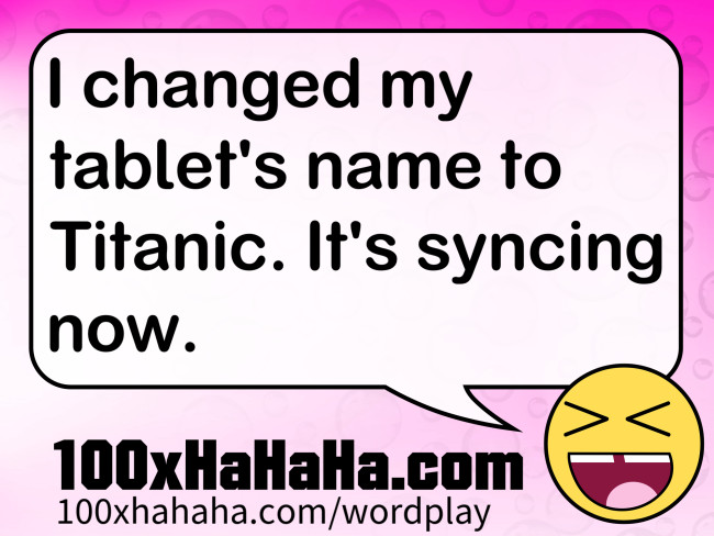 I changed my tablet's name to Titanic. It's syncing now.