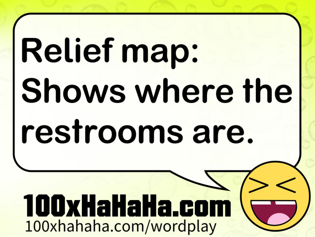 Relief map: Shows where the restrooms are.