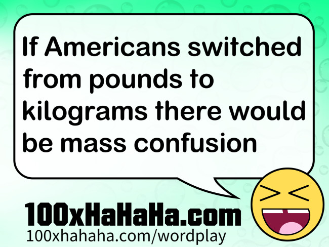 If Americans switched from pounds to kilograms there would be mass confusion