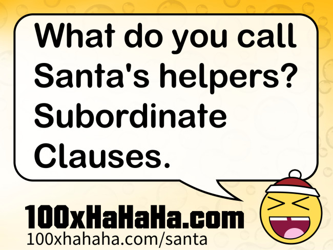 What do you call Santa's helpers? Subordinate Clauses