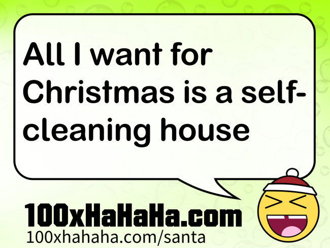 All I want for Christmas is a self-cleaning house