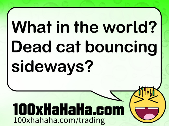 What in the world? Dead cat bouncing sideways?