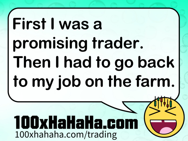 First I was a promising trader. Then I had to go back to my job on the farm.