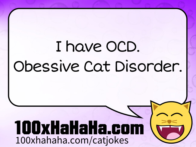 I have OCD. Obessive Cat Disorder.