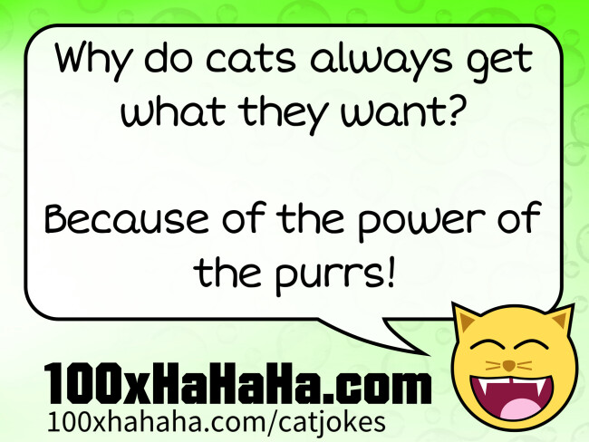 Why do cats always get what they want? / / Because of the power of the purrs!