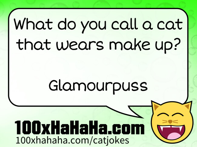 What do you call a cat that wears make up? / / Glamourpuss