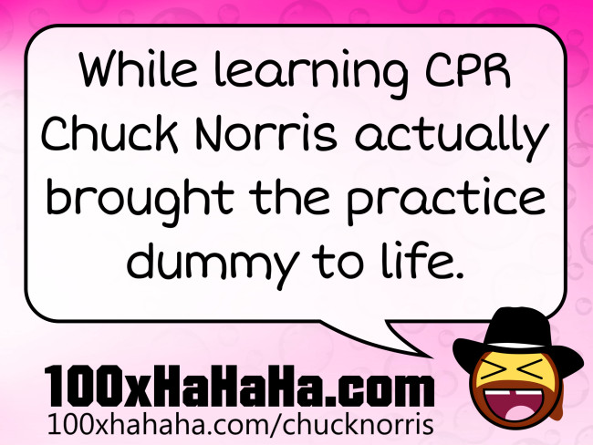 While learning CPR Chuck Norris actually brought the practice dummy to life
