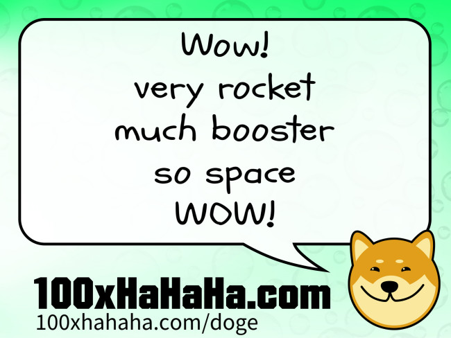 Wow! / very rocket / much booster / so space / WOW!