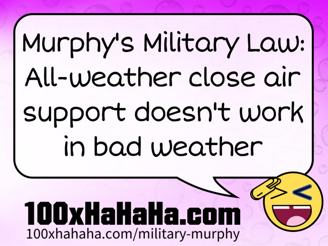Murphy's Military Law: All-weather close air support doesn't work in bad weather