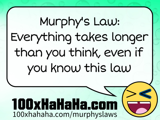 Murphy's Law: Everything takes longer than you think, even if you know this law