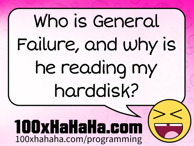 Who is General Failure, and why is he reading my harddisk?