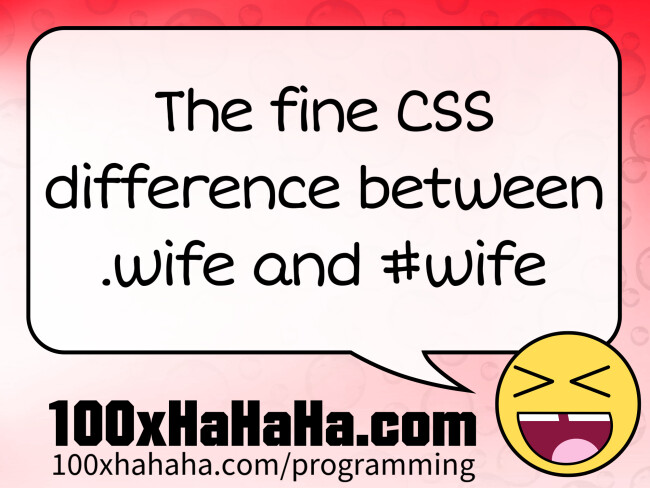 The fine CSS difference between .wife and #wife