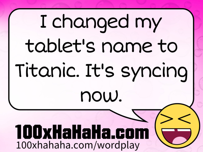 I changed my tablet's name to Titanic. It's syncing now.