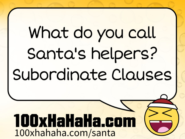 What do you call Santa's helpers? Subordinate Clauses