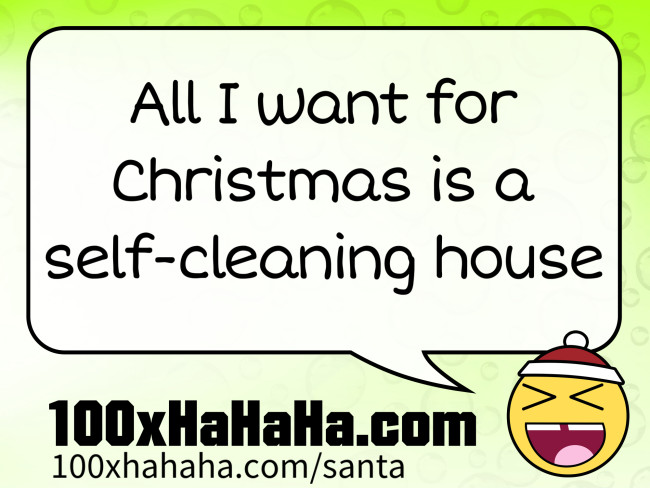 All I want for Christmas is a self-cleaning house