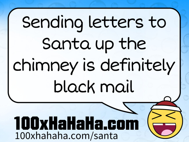 Sending letters to Santa up the chimney is definitely black mail