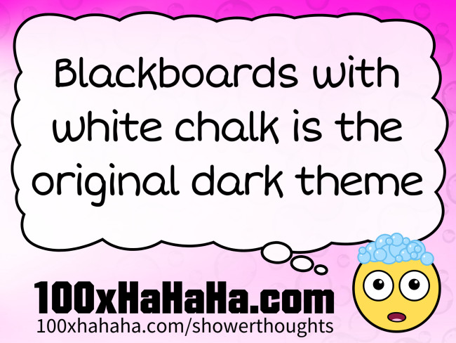 Blackboards with white chalk is the original dark theme