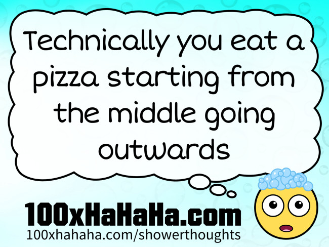 Technically you eat a pizza starting from the middle going outwards