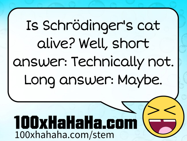 Is Schroedinger's cat alive? Well, short answer: Technically not. Long answer: Maybe.
