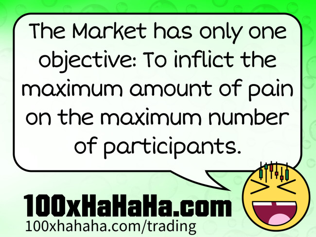 The Market has only one objective: To inflict the maximum amount of pain on the maximum number of participants.