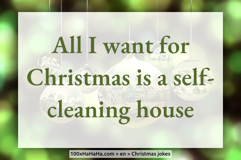 All I want for Christmas is a self-cleaning house