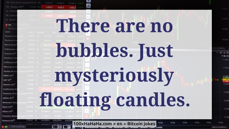 There are no bubbles. Just mysteriously floating candles.