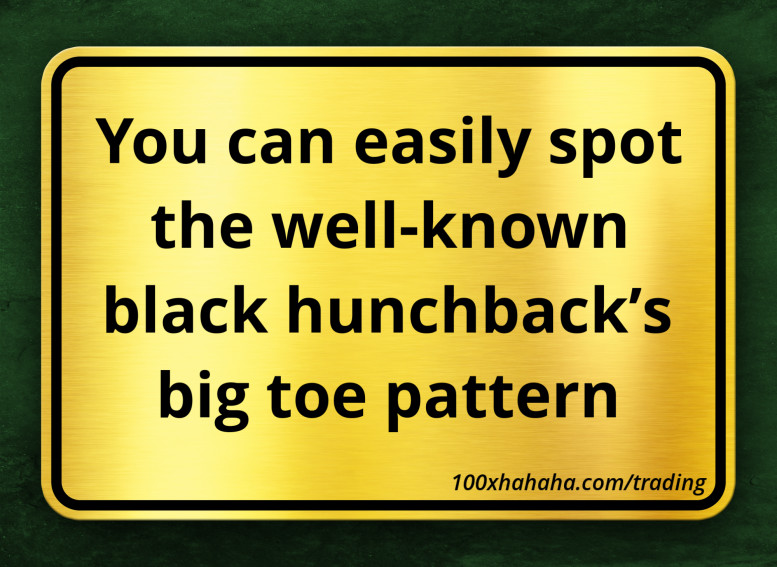 You can easily spot the well-known black hunchback's big toe pattern