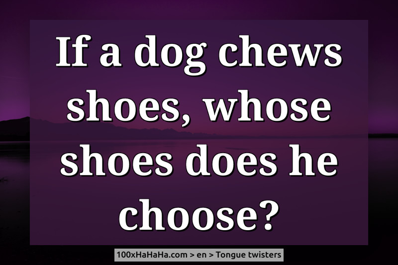 If a dog chews shoes, whose shoes does he choose?