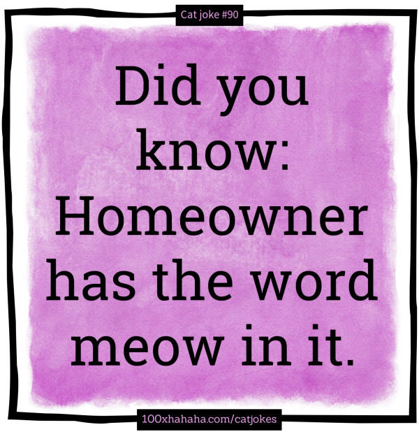 Did you know: Homeowner has the word meow in it.