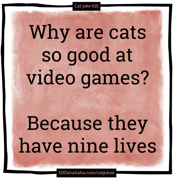 Why are cats so good at video games? / / Because they have nine lives