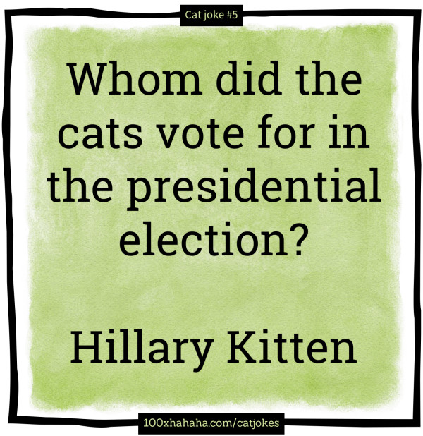 Whom did the cats vote for in the presidential election? / / Hillary Kitten