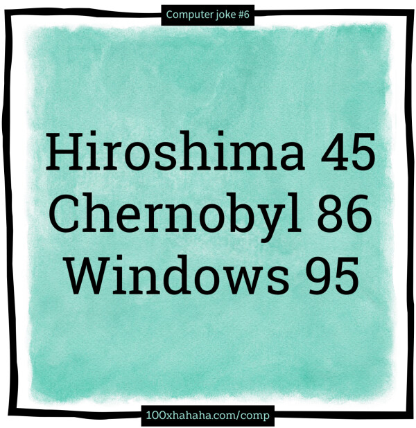 Hiroshima 45 / Chernobyl 86 / Windows 95