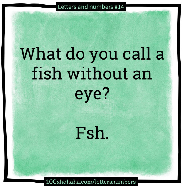 What do you call a fish without an eye? / / Fsh