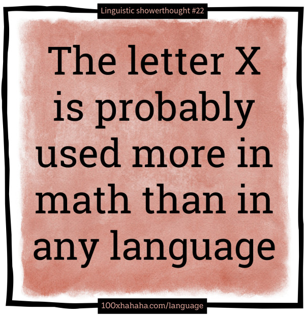 The letter X is probably used more in math than in any language