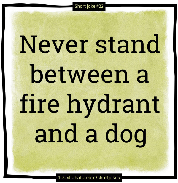 Never stand between a fire hydrant and a dog