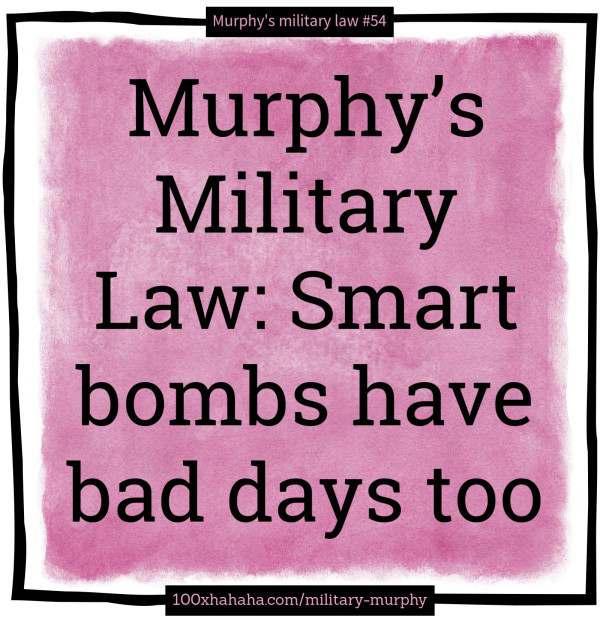 Murphy's Military Law: Smart bombs have bad days too