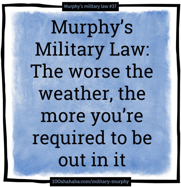 Murphy's Military Law: The worse the weather, the more you're required to be out in it