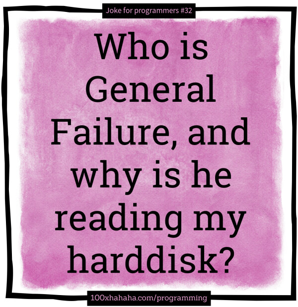 Who is General Failure, and why is he reading my harddisk?
