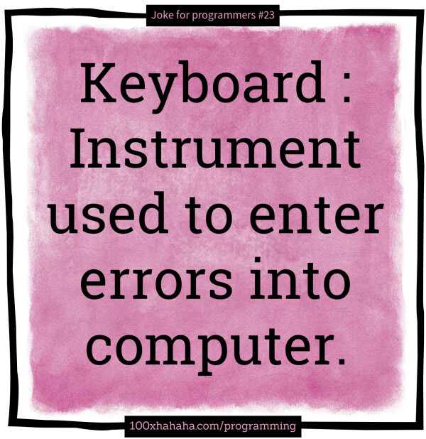 Keyboard : Instrument used to enter errors into computer.