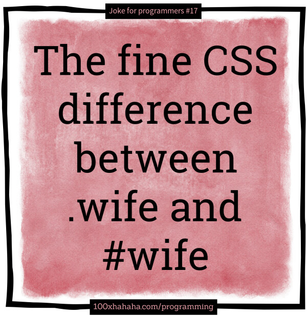 The fine CSS difference between .wife and #wife