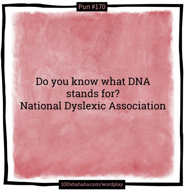 Do you know what DNA stands for? / National Dyslexic Association